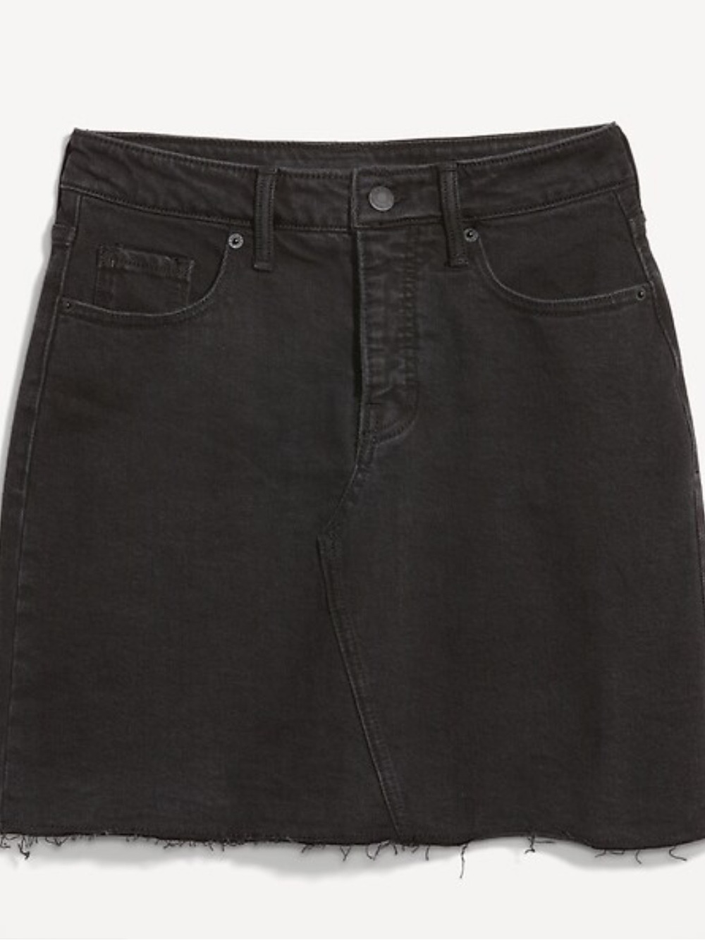 Old Navy High-Waisted OG Straight Button-Fly Black Mini Jean Skirt Size 22 NWT